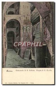 Old Postcard di Roma Catacomle Calisto Cripta di S. Cecilia