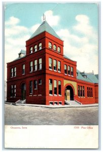 c1905 Post Office Exterior Building Street Ottumwa Iowa Vintage Antique Postcard