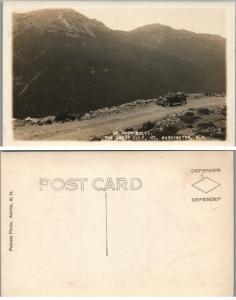 RPPC VINTAGE REAL PHOTO POSTCARD UP FOUR PILES THE GREAT GULF MT.WASHINGTON N.H.