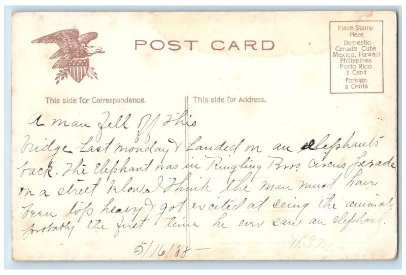 c1910 Central Viaduct Bridge Streetcar Trolley Cleveland Ohio Vintage Postcard