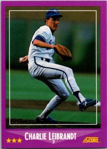 1988 Score baseball Card Charlie Leibrandt Kansas City Royals sk3142