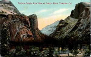 Vtg 1910s Tenieya Canyon from Base of Glacier Point Yosemite CA Postcard