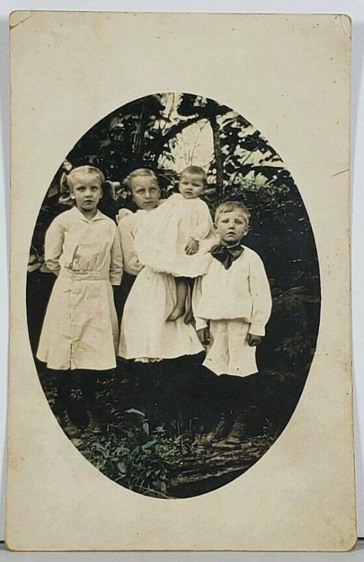 RPPC Children All Dressed Posing For Photo Hagerstown Md Family Est Postcard K2