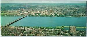 8 Oversized c1960s Boston, MA Birds Eye from Prudential Tower Postcard River 1S