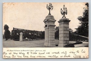 1908 Druid Hill Park Royal Entrance Baltimore MD Postcard Posted