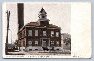 K8/ Chicago Heights Illinois Postcard c1910 City Hall Building  270