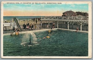 MARSHFIELD MA SWIMMING POOL ANTIQUE POSTCARD