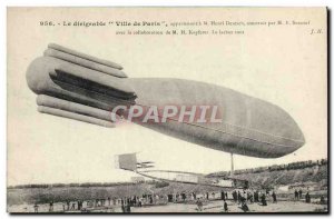 Postcard Old Airship Aviation City of Paris Henri Deutsch Surcouf Kapferer Ze...