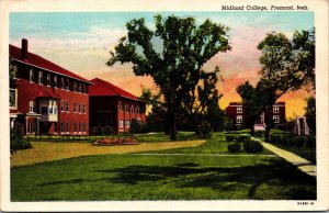 Vtg Midland College Campus Fremont Nebraska NE Postcard