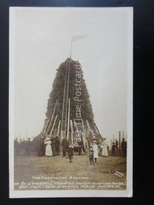 NORWICH St James Hill CORONATION BONFIRE Mousehold Heath - June 1911 RP Postcard