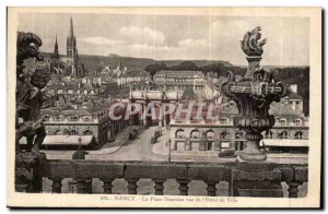Nancy - Place Stanislas view of Hotel de Ville - Old Postcard