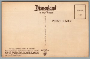 Postcard Anaheim CA c1960s It All Started With A Mouse 1-300 Disney Fantasyland