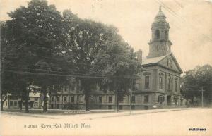 C-1905 Town Hall MILFORD Massachusetts Rotograph undivided postcard 1752