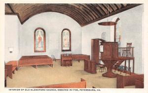 C73/ Petersburg Virginia Va Postcard c1915 Interior Old Blandford Church 1735 2