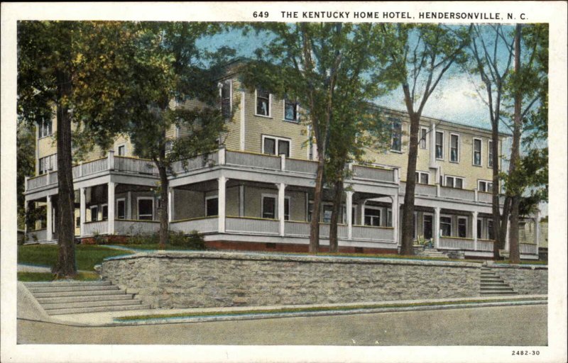 HENDERSONVILLE NC Kentucky Home Hotel c1920 Postcard