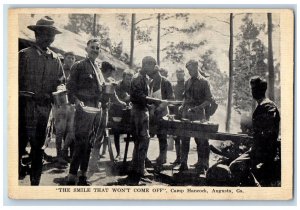 c1940's The Smile That Wont Come Off Camp Hancock Augusta GA WW2 Postcard