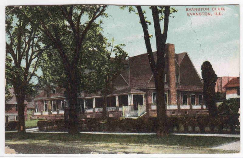 Evanston Club Evanston Illinois 1909 postcard