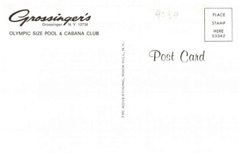 New York Grossingers Resort Olympic Size Pool 7 Cabana Club