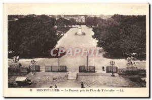 Montpellier - Le Peyrou taken from & # Triumph 39Arc - Old Postcard