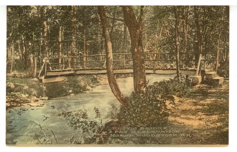 NH - North Woodstock. Fay Reservation, Rustic Bridge