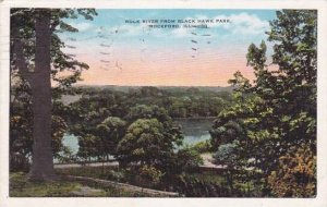 Illinois Rockford Rock River From Black Hawk Park 1940