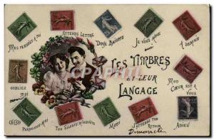 Old Postcard Stamps and their language Sower