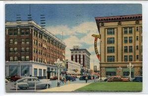 Third Street Scene Great Falls Montana 1953 linen postcard