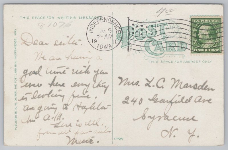 State View~Independence High School Independence Iowa~Vintage Postcard