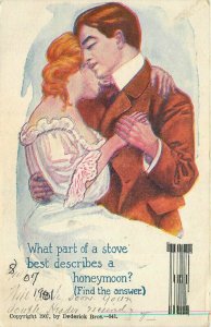 Artist Impression 1907 It's Great Romance Puzzle Card Postcard 20-11391