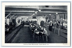 c1910 Typical Post Exchange Bar Soldiers Camp Grant Illinois IL Vintage Postcard