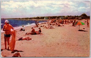 Cape Cod Massachusetts MA, 1956 A Sunny Day On The Beach Sands, Vintage Postcard