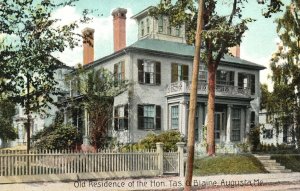 Vintage Postcard Old Residence House Of The Hon. Tas. G. Blaine Augusta Maine ME