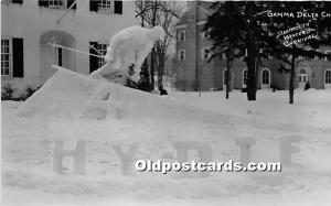 Gamma Delta Chi Real Photo Dartmouth Winter Carnival 1940 Snow Sculpture Unused 