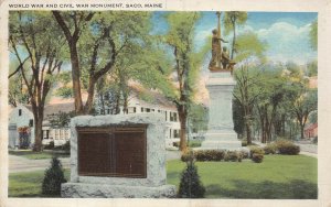 SACO MAINE~WORLD WAR & CIVIL WAR MONUMENT~1936 POSTCARD