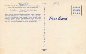 LPS46 NORWICH Ohio Baker's Motel Views Postcard