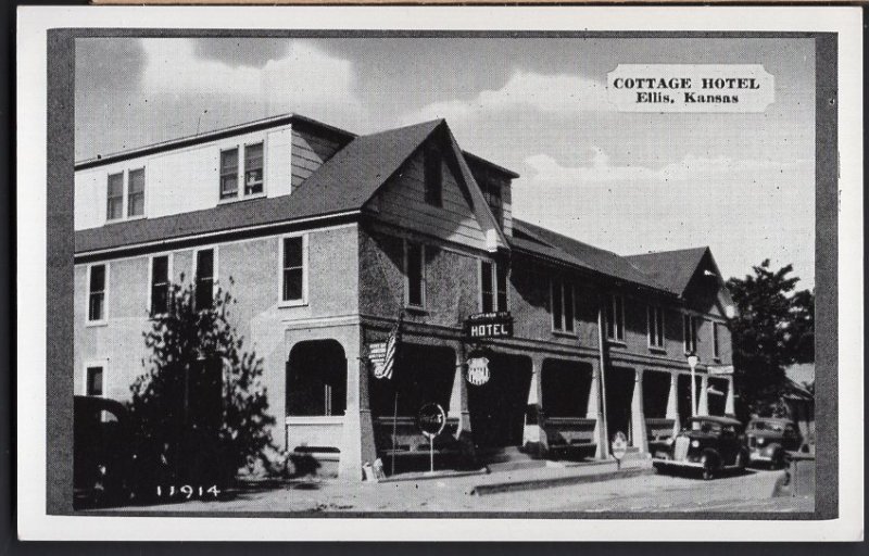 Kansas ELLIS Cottage Hotel - RPPC by Picto-Cards - Kaeser & Blair - 1940s