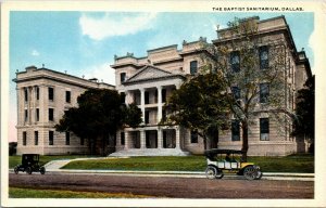 Postcard TX Dallas The Baptist Sanitarium Old Cars 1920s S48