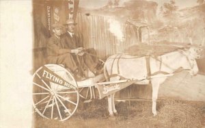 RPPC DONKEY BUICK DARTMOUTH COLLEGE FLYING HIGH BANNER REAL PHOTO POSTCARD