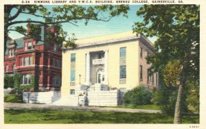 Vintage Postcard Simmons Library & Y.W.A. Building Brenau College Gainesville GA