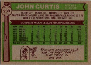 1976 Topps Baseball Card John Curtis St Louis Cardinals  sk12341