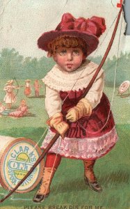 1880s-90s Clark's O.N.T. Spool Cotton Girl with Bow and Arrow