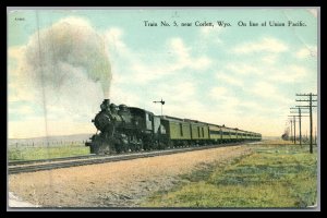 Abro Stamps US Train No. 5 near Corlett Wyo. On Line of Union Pacific POSTCARD