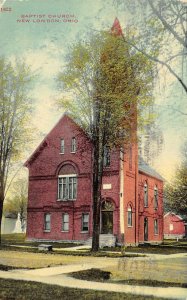 New London Ohio 1911 Postcard Baptist Church