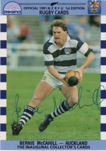 Bernie McCahill Auckland New Zealand Rugby Hand Signed Rugby Photo