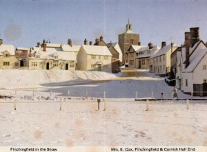 Finchingfield Essex Covered in Winter Snow Rare Postcard