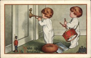 Whitney Christmas Cute Kids Children Toy Drum Soldier Football Vintage Postcard