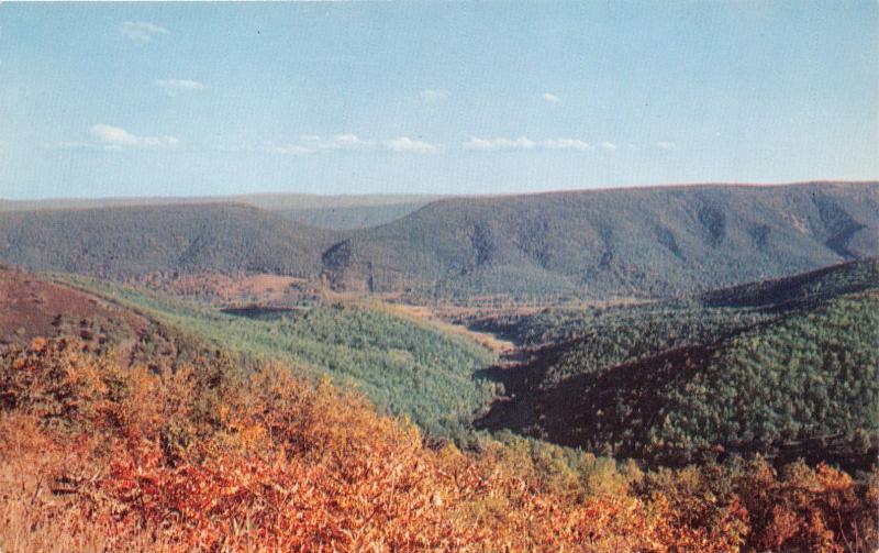 DEVIL'S SADDLE FROM ALLEGHANY MTS ON US RT 50 WEST VIRGINIA POSTCARD 1960s