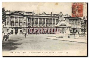 Postcard Old Paris VIII The Automobile Club de France Concorde Square