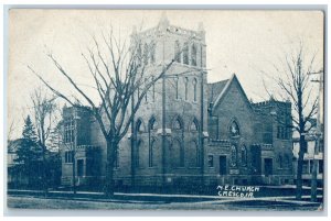 Cresco Iowa IA Postcard Entrance to M.E. Church Building 1913 Antique Posted