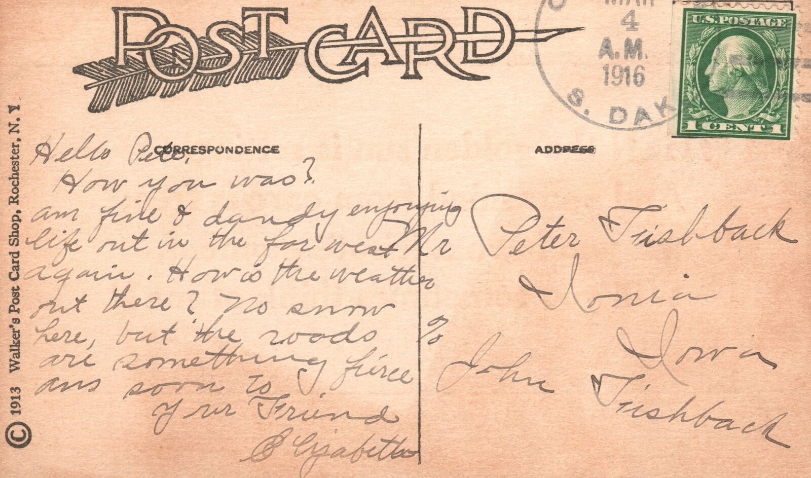 Vintage Postcard 1916 Quotes And Sayings Inspirational Red Font With